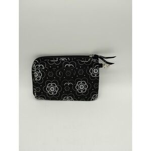 Thirty One Onyx Blossom Perfect Cents Zip Around Wallet Folding Quilted Great!